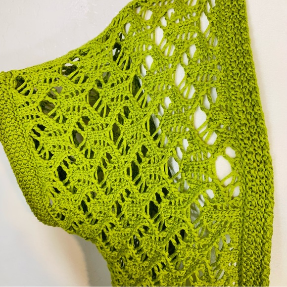 Y2K Jones New York Sport Size XL Knitted Cardigan Sweater Short Sleeve Green - Picture 5 of 8